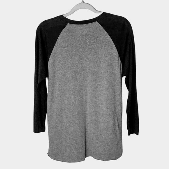 TEAM COCKTAIL Unisex Sz S Black Gray Graphic T-Shirt Top Crew Neck 3/4‎ Sleeves - Picture 2 of 4